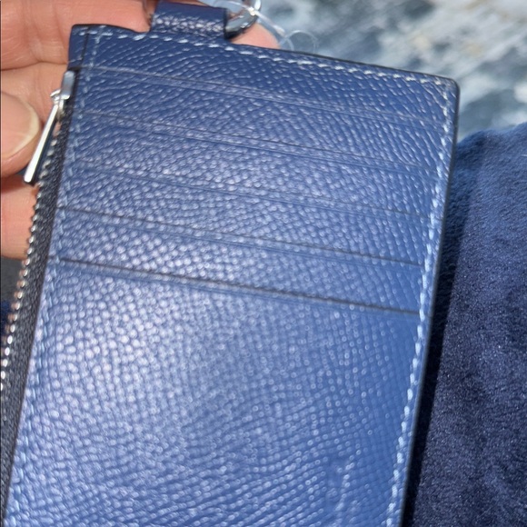 Coach Navy Leather Card Case - Picture 9 of 10